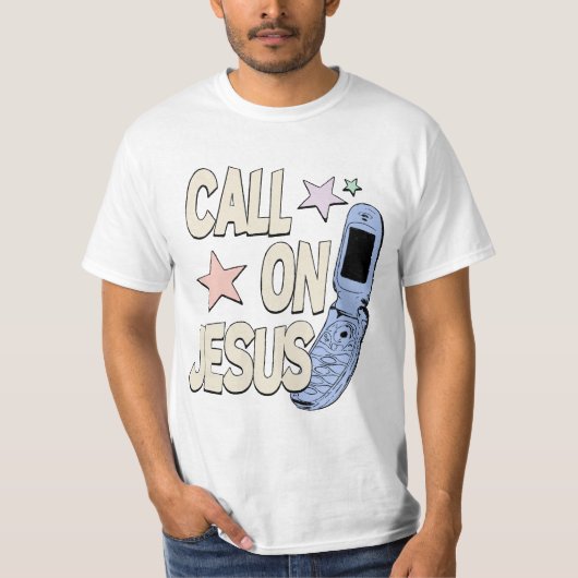 T-shirt Appellez Jésus – Conception de Foi Rétro (Devant)