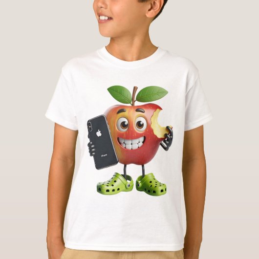 T-shirt Apple avec un iPhone, par Natasha Us (Devant)