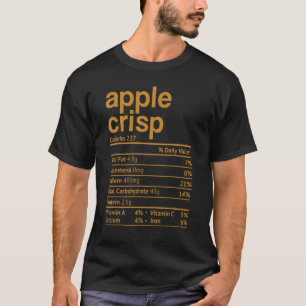 T-shirt Apple Crisp Nutrition Fact Thanksgiving Noël