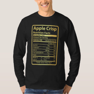 T-shirt Apple Crisp Nutrition Fiches Pour Thanksgiving Chr