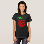 T-shirt Apple Hearts Background Valentine's Day Teacher St (Devant entier)
