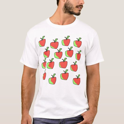 T-shirt Apple rouge et vert modèlent (Devant)