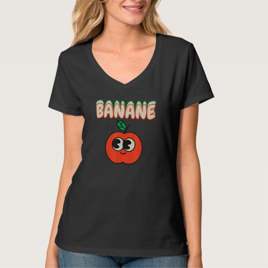 T-shirt Apple with banana spring summer party vegan fruit  (Devant)