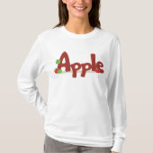 T-shirt Apple Word Art avec des pommes rouges et vertes (Devant)
