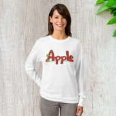 T-shirt Apple Word Art avec des pommes rouges et vertes