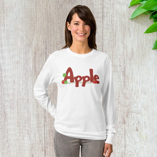 T-shirt Apple Word Art avec des pommes rouges et vertes