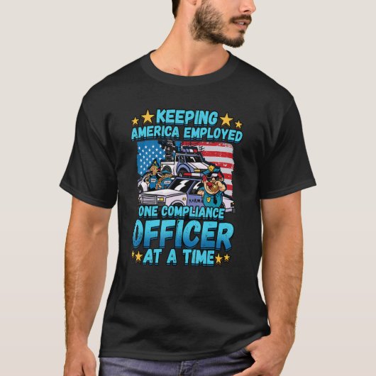 T-shirt Application de la loi pour un policier (Devant)