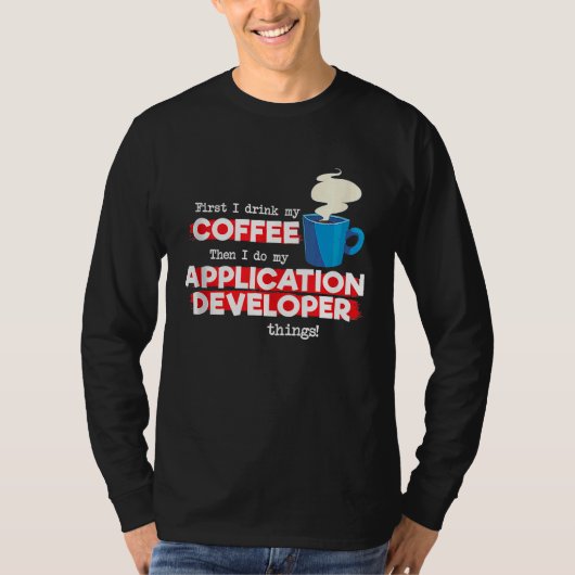 T-shirt Application Developer and Coffee  Tank Top (Devant)
