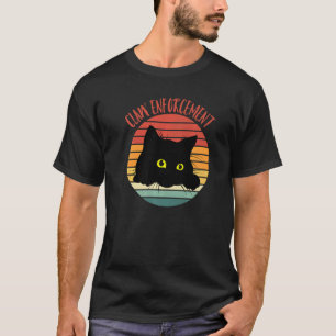 T-shirt Application rétro de griffe de chat noir