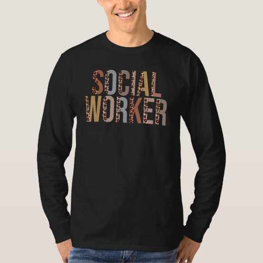 T-shirt Appréciation de léopard d'Assistante sociale pour (Devant)