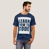 T-shirt Apprendre à coder (bleu) (Devant entier)