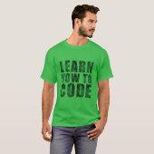 T-shirt Apprendre à coder (Vert transparent) (Devant entier)
