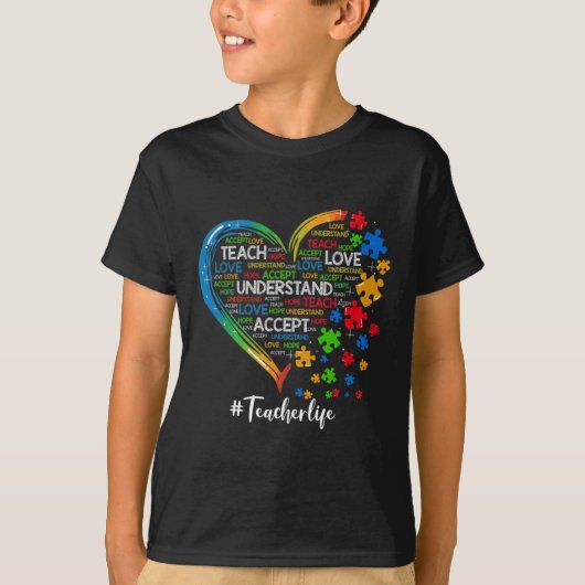 T-shirt Apprendre Accepter Comprendre Amour Enseignant Coe (Devant)