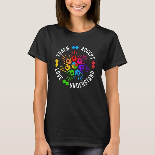 T-shirt Apprendre Accepter Comprendre Amour Sensibilisatio (Devant)