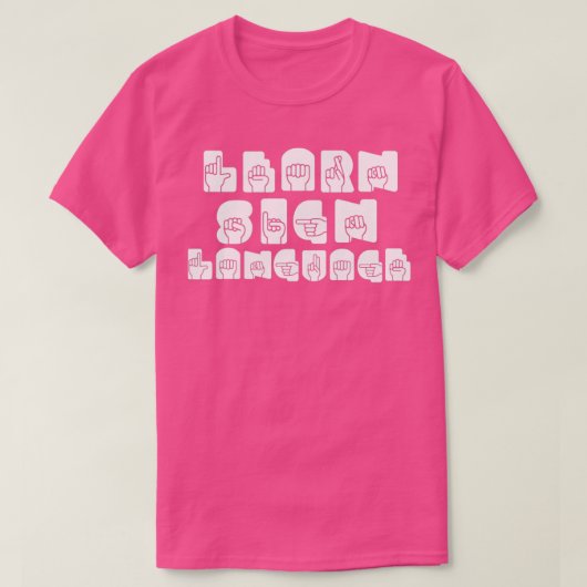T-shirt Apprendre la langue des signes ASL (Design devant)