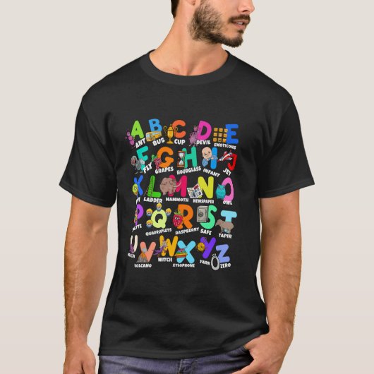 T-shirt Apprendre l'alphabet ABC pour les garçons Adultes (Devant)
