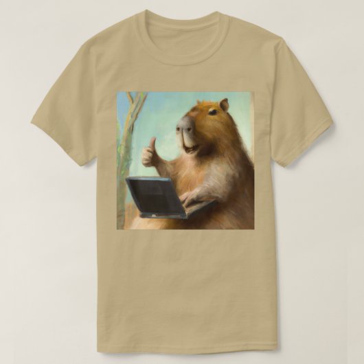 T-shirt Approbation de la peinture à l'huile Capybara (Design devant)