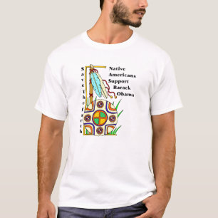 T-SHIRT APPUI OBAMA DE NATIFS AMÉRICAINS