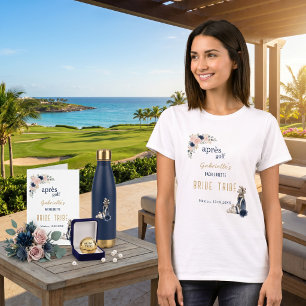 T-shirt Après Golf Bachelorette Bleu Élégant Floral Prépa