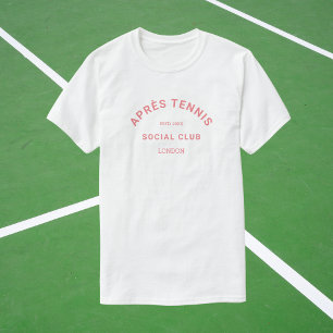 T-shirt Après Tennis Social Club personnalisé Crest rose