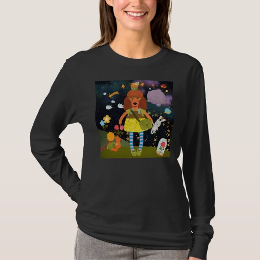T-shirt Apricot Poodle Art mignon Princesse Cadeaux Whimsa (Devant)