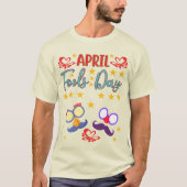 T-shirt April Fool's Day Mustache & lunettes Unisex T-Shir (Devant)
