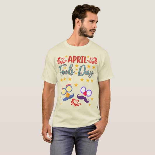 T-shirt April Fool's Day Mustache & lunettes Unisex T-Shir (Devant entier)