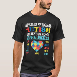 T-shirt April is National Autism Awareness Month Kids Boy 