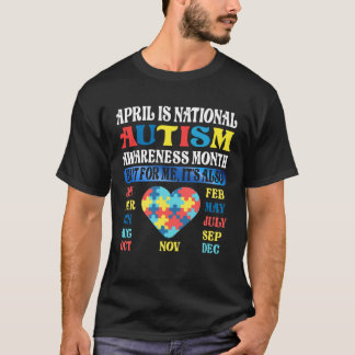 T-shirt April is National Autism Awareness Month Kids Boy 