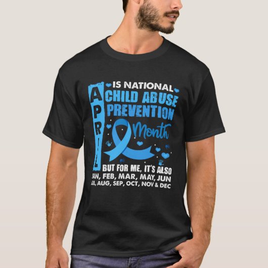T-shirt April Is National Child Abuse Prevention Month Blu (Devant)