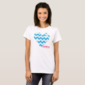 T-shirt Aqua 4 de zigzag (Devant entier)