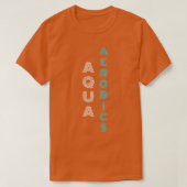T-shirt Aqua Aerobics stylé bleu et blanc typographie Gi (Design devant)
