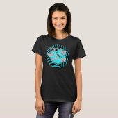 T-shirt Aqua Black Silver Zebra Parties scintillant Sweet (Devant entier)