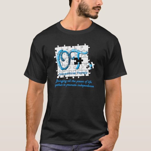 T-shirt aqua de puzzle d'ot (Devant)