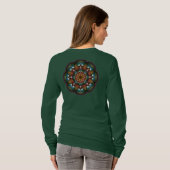T-shirt Aqua Golden Mandala étoile fractale (Dos entier)