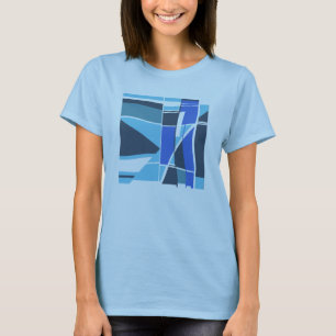 T-shirt Aqua Slate Turquoise Royal Blue Formes géométrique