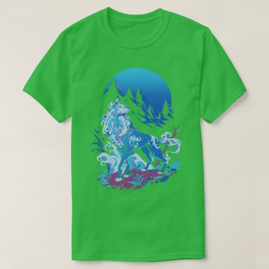 T-shirt Aqua Wolf spirituel (Design devant)