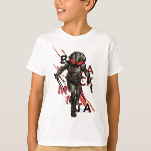 T-shirt Aquaman Black Manta Scattered Typography Graphic