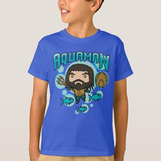 T-shirt Aquaman | Chibi Aquaman Graphisme sous-marin (Devant)