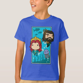 T-shirt Aquaman | Chibi Mera & Aquaman Graphisme sous-mari