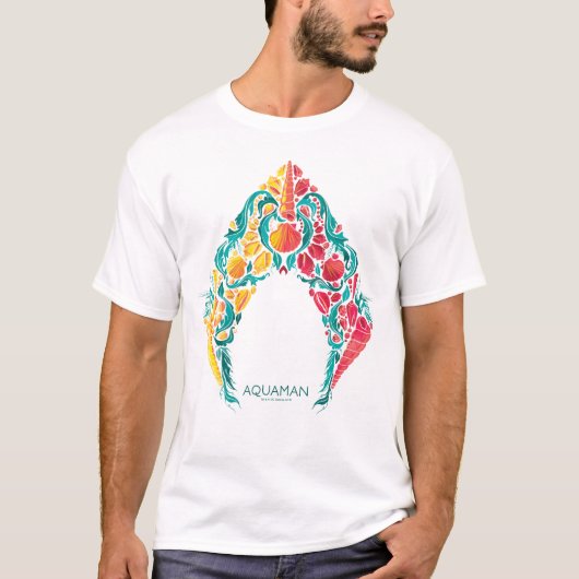 T-shirt Aquaman | Logo Aquaman & Mera sur le thème du coqu (Devant)