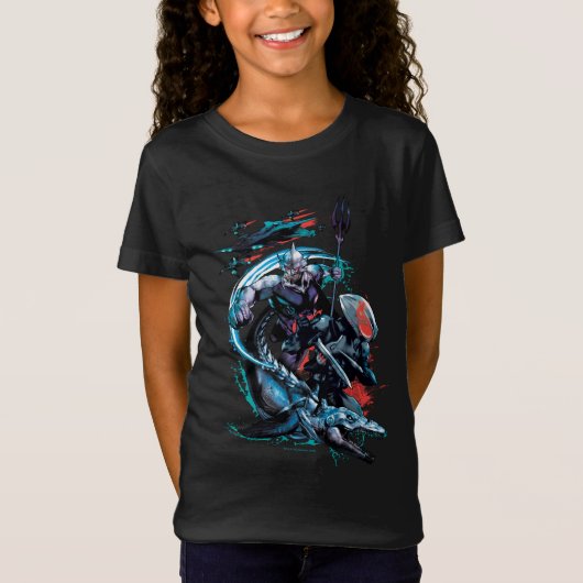 T-Shirt Aquaman | Orm, Manta Noir, Tylosaur, & Ships (Devant)