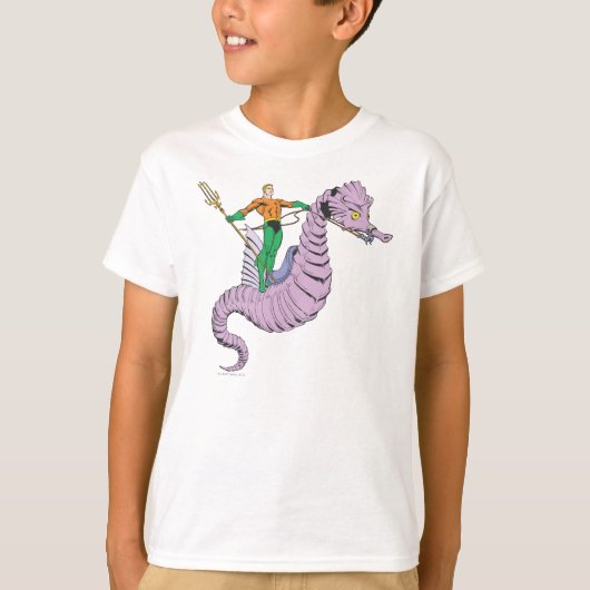 T-shirt Aquaman Rides Seahorse (Devant)