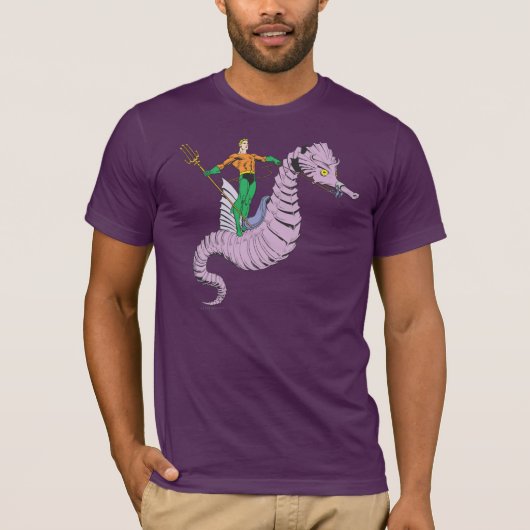 T-shirt Aquaman Rides Seahorse (Devant)