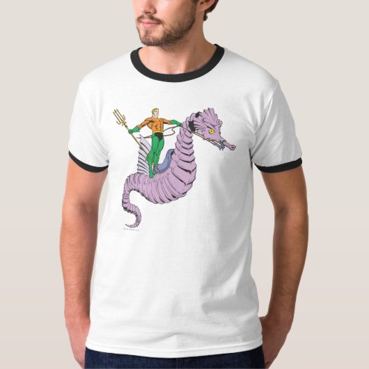 T-shirt Aquaman Rides Seahorse (Devant)