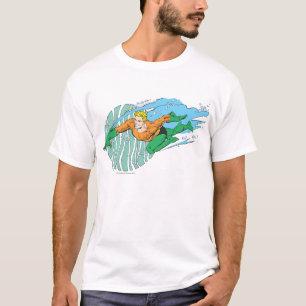 T-shirt Aquaman saute à gauche