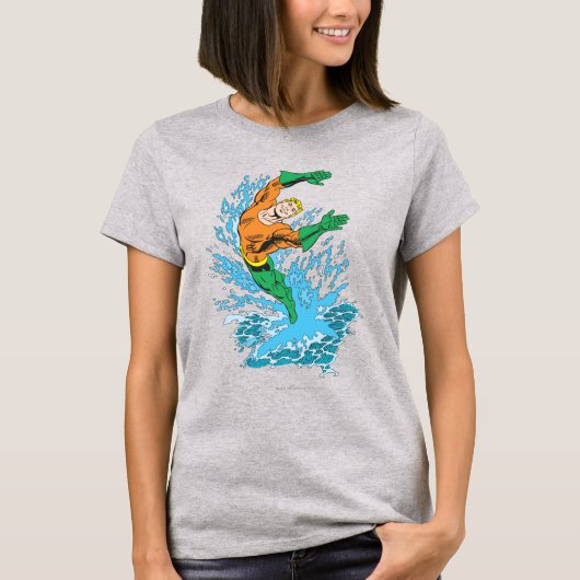 T-shirt Aquaman saute dans la vague (Devant)