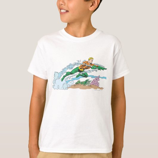 T-shirt Aquaman saute sur Coral (Devant)