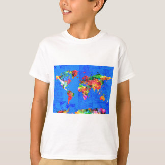 T-shirt aquarelle 1 de carte du monde