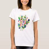 T-shirt Aquarelle Abstraite colorée fleurie (Devant)